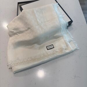 Gucci Silk/Wool Scarf in Cream Color